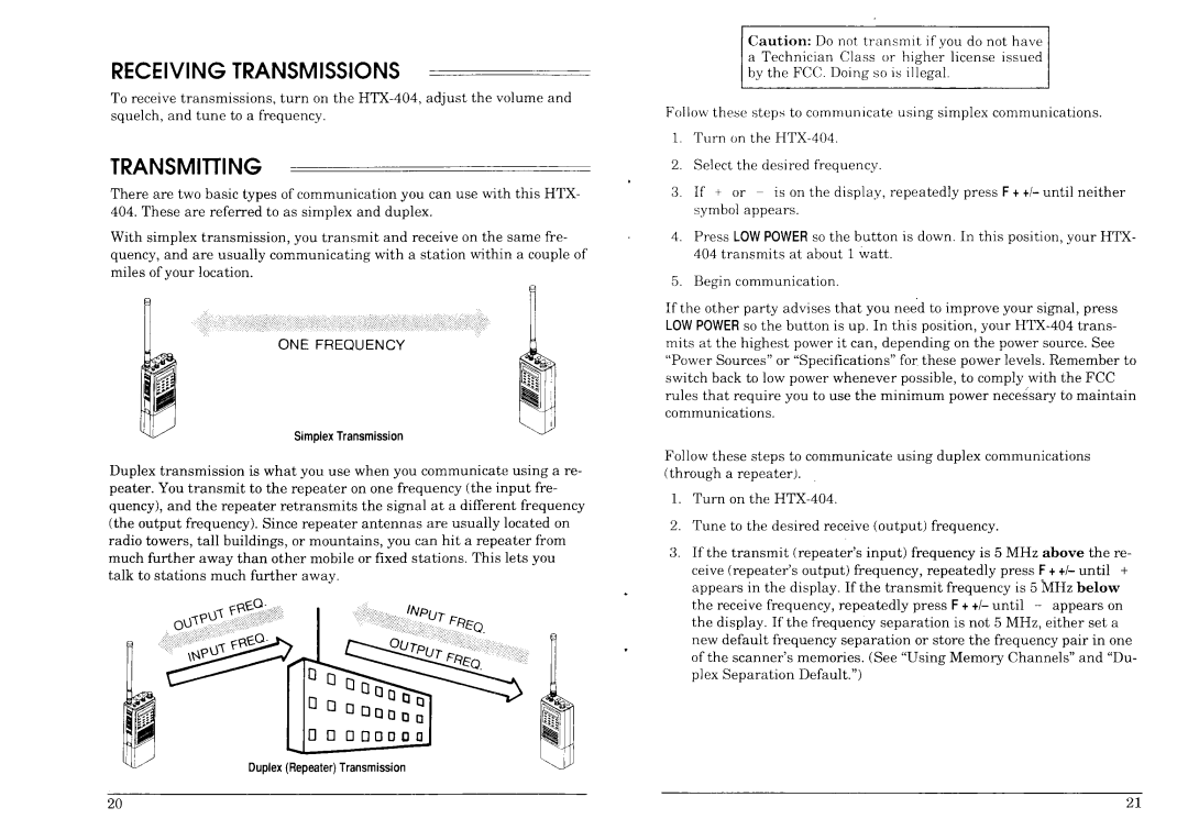 Radio Shack HTX-404 manual 