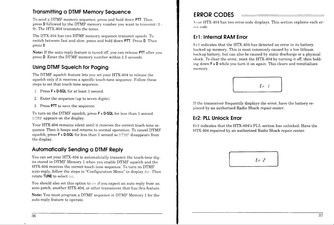 Radio Shack HTX-404 manual 