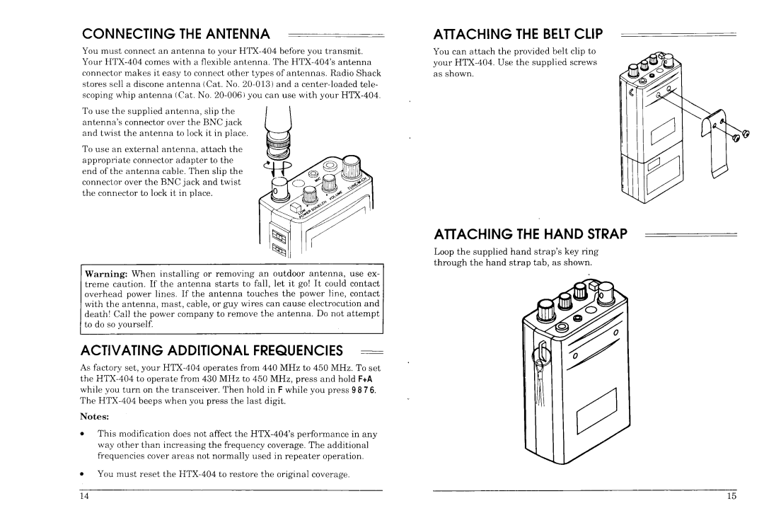 Radio Shack HTX-404 manual 