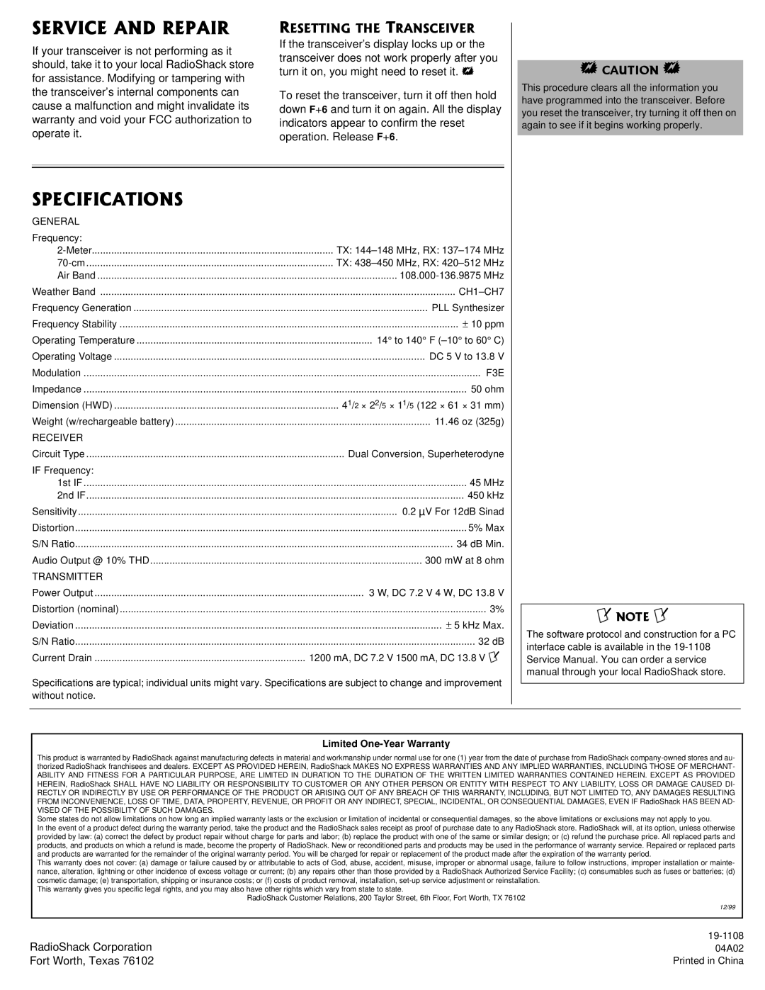 Radio Shack HTX-420 owner manual 548+%#0&42#+4, 52%++%#6+105, 4566+06*64#05%+84 