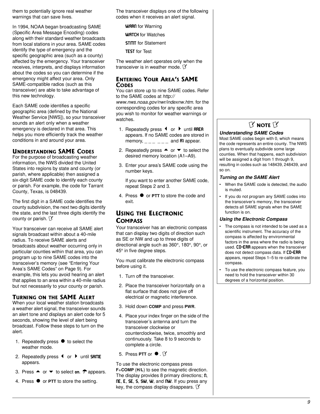 Radio Shack HTX-420 owner manual 75+06*.%6410+% %1/2#55, Understanding Same Codes, Turning on the Same Alert 