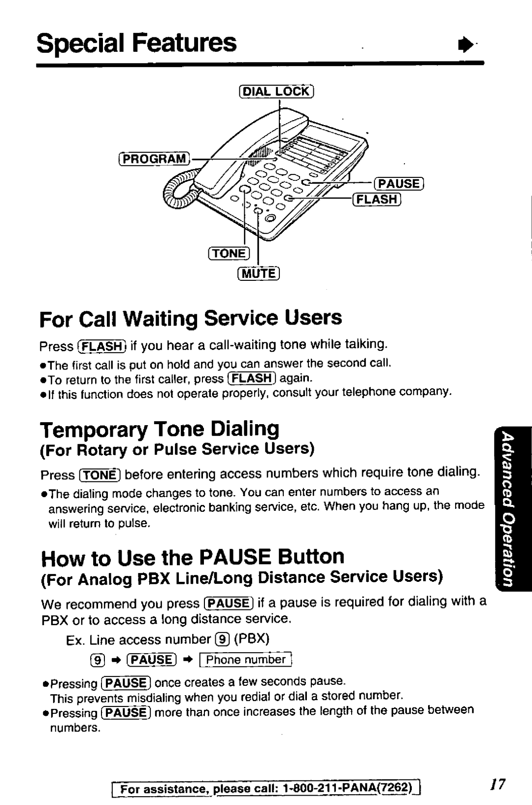 Radio Shack KX-TS105W, KX-TS105B manual 