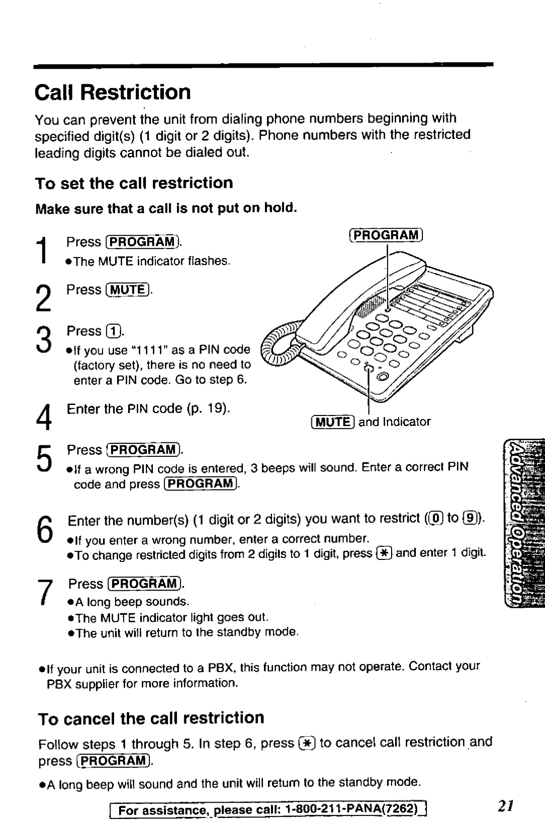 Radio Shack KX-TS105B, KX-TS105W manual 