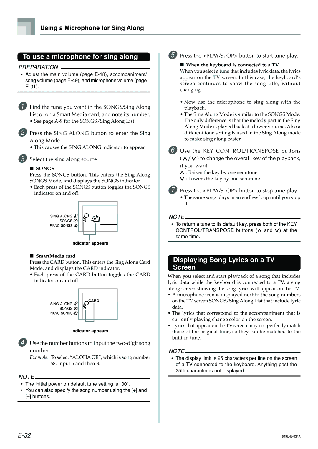 Radio Shack LK-1500 owner manual Displaying Song Lyrics on a TV, Screen, Using a Microphone for Sing Along 