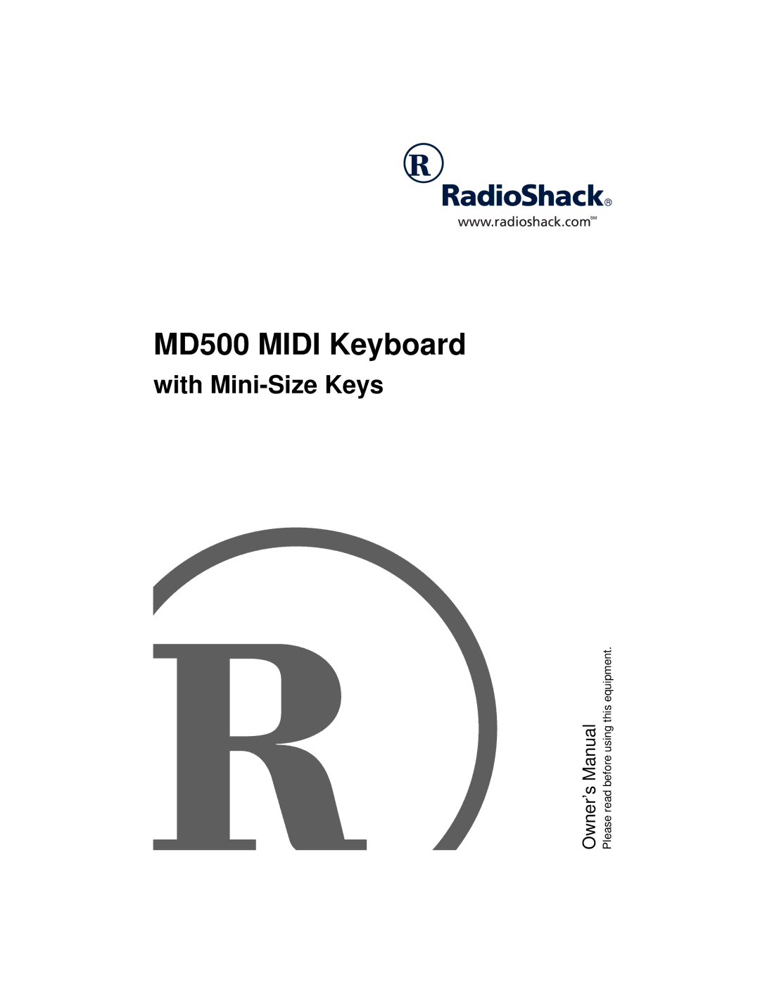 Radio Shack owner manual MD500 Midi Keyboard 