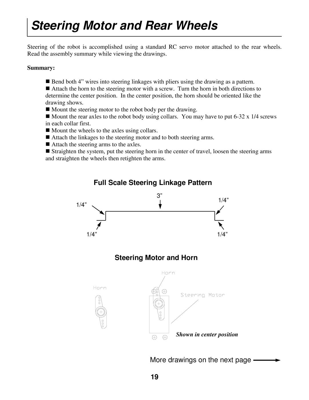 Radio Shack Mobile Robot manual Steering Motor and Rear Wheels 