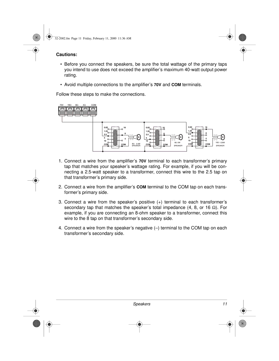 Radio Shack MPA-50 owner manual Fm Page 11 Friday, February 11, 2000 1136 AM 