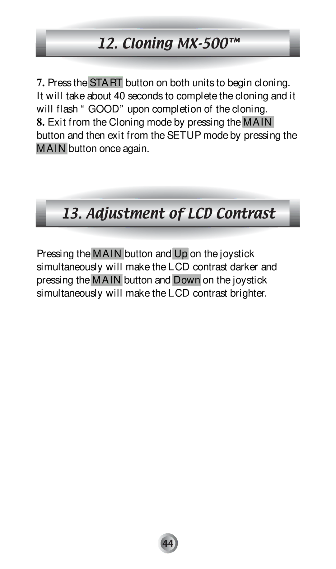 Radio Shack MX-500TM manual Adjustment of LCD Contrast 