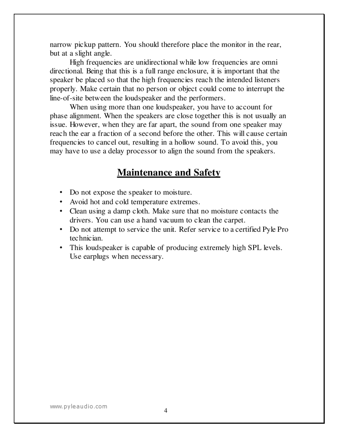 Radio Shack PASC12 manual Maintenance and Safety 