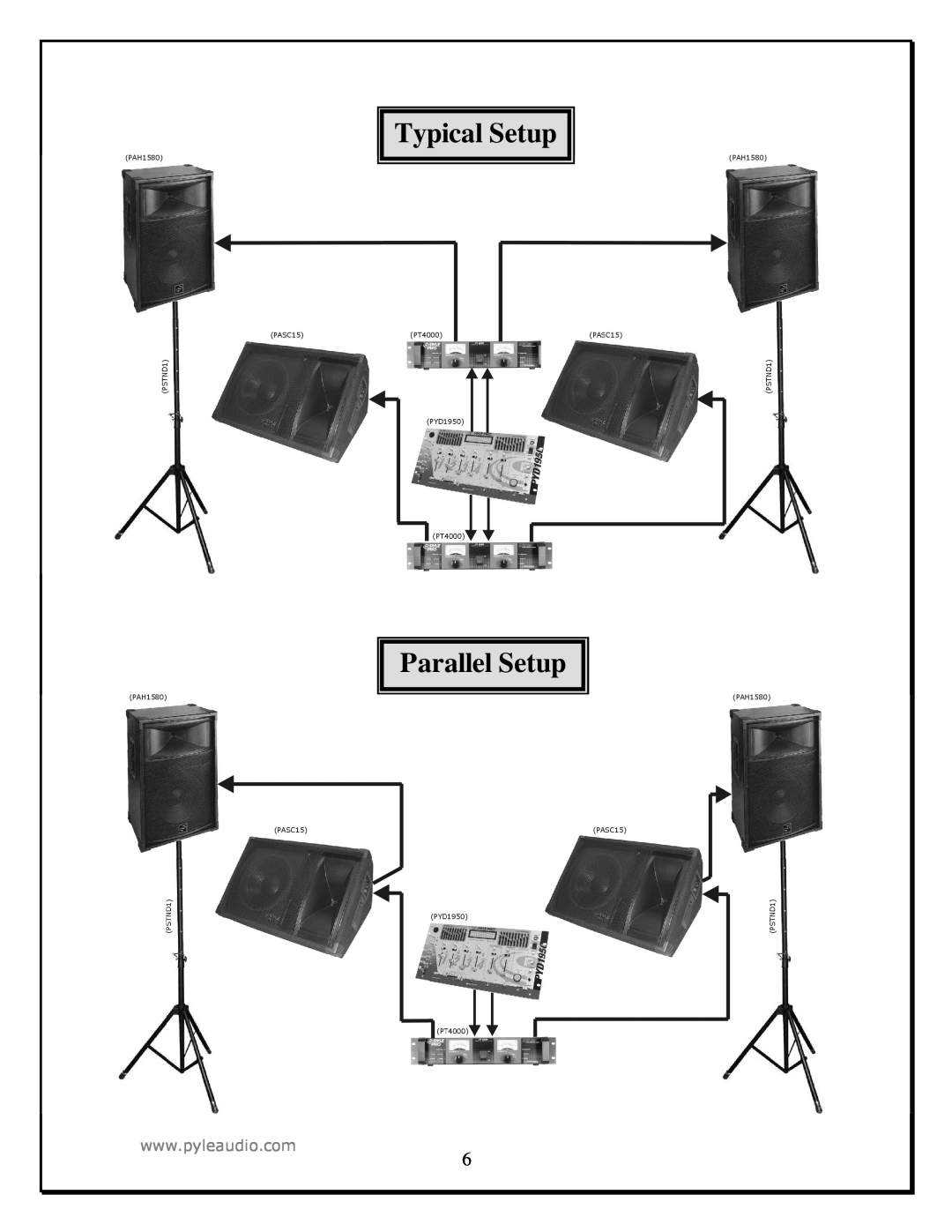 Radio Shack PASC12 manual Typical Setup Parallel Setup 
