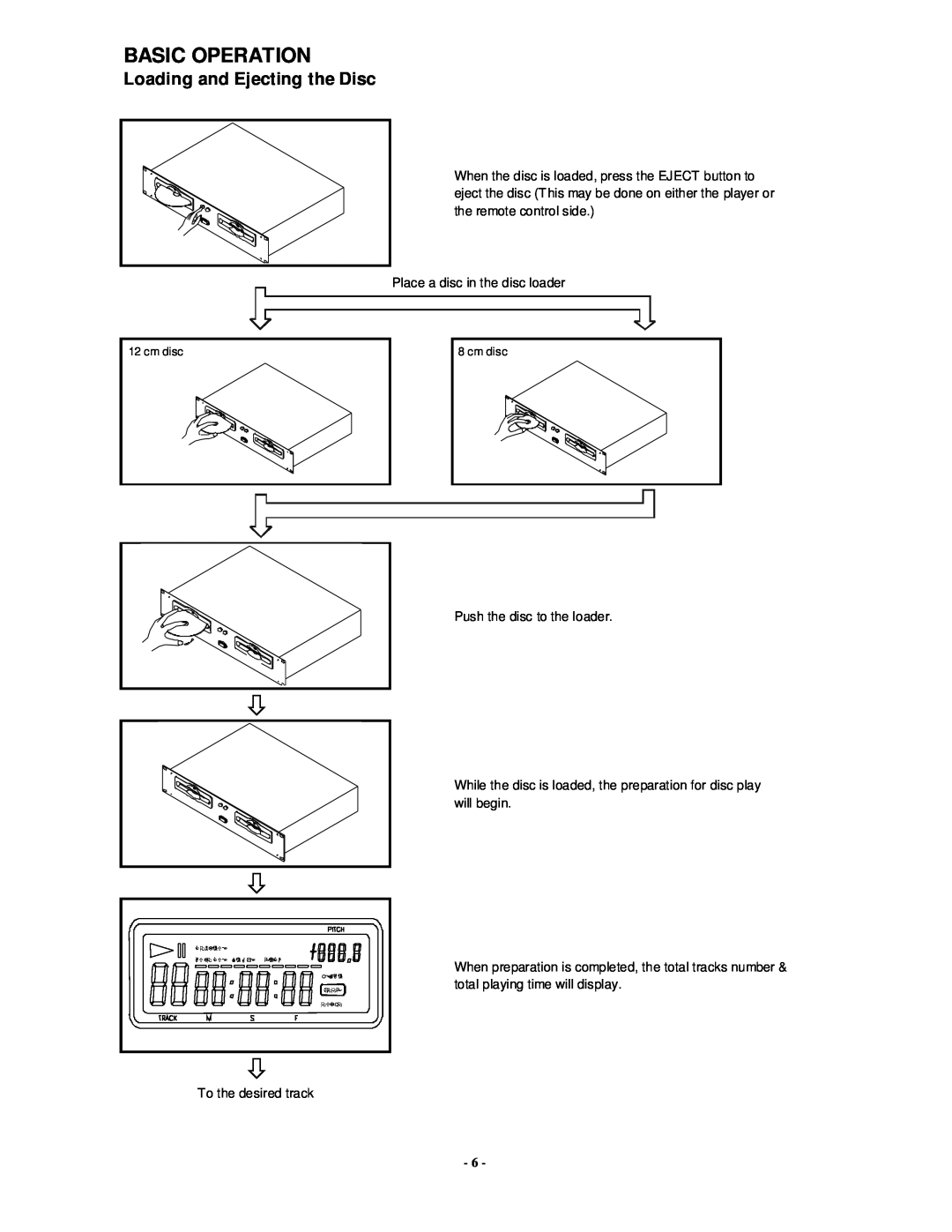 Radio Shack PDCD810 manual Basic Operation, Loading and Ejecting the Disc 