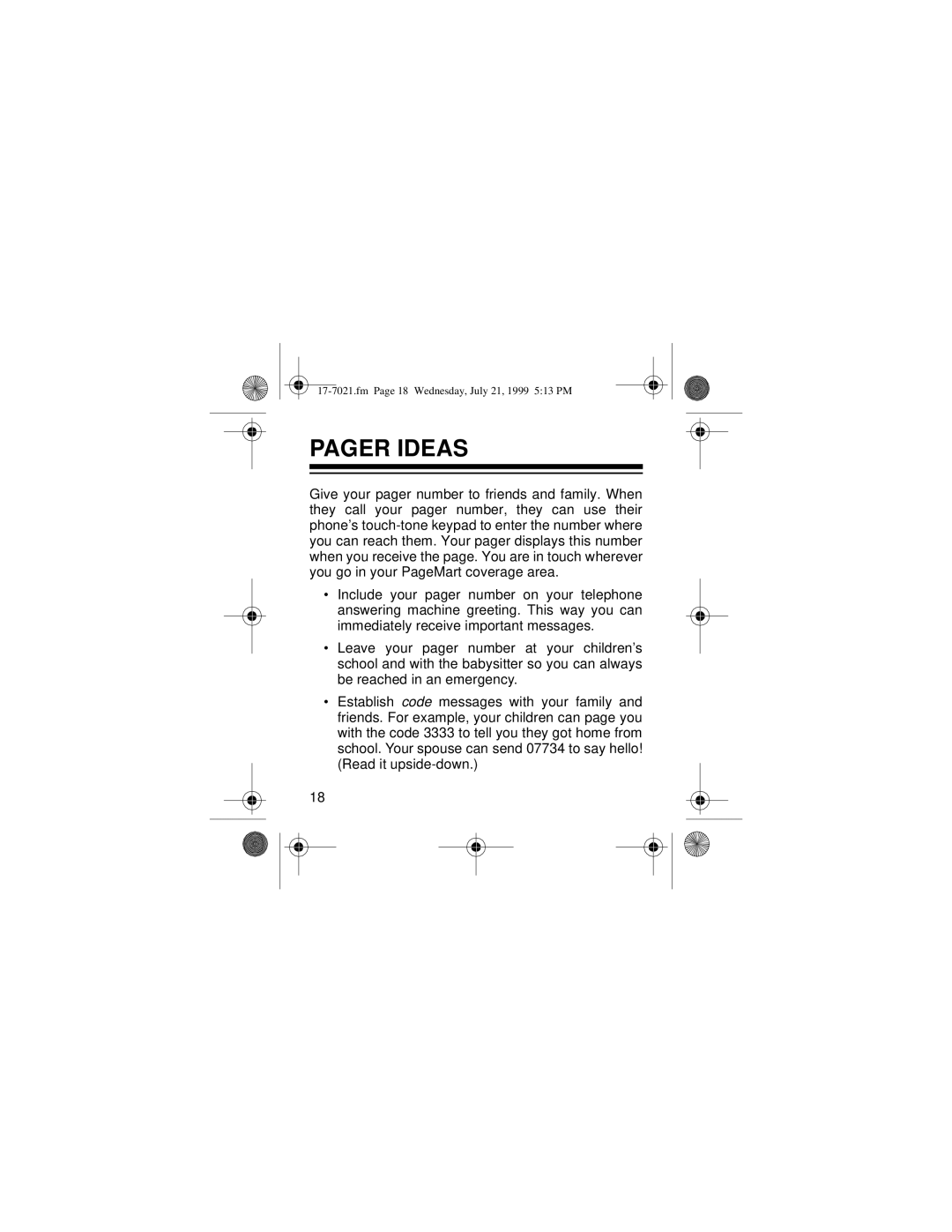 Radio Shack PG 202 owner manual Pager Ideas 