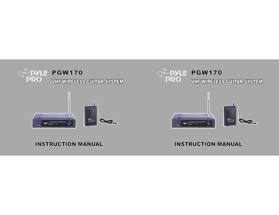 Radio Shack PGW170 instruction manual 