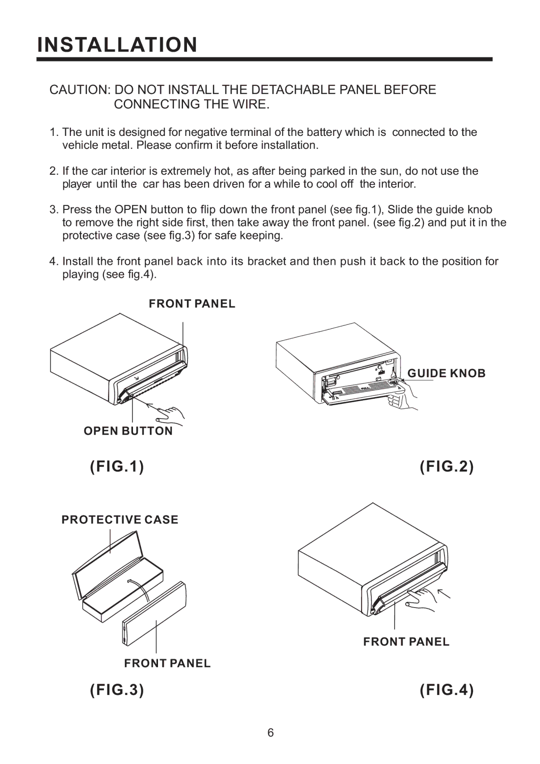 Radio Shack PLD187V owner manual Front Panel Guide Knob Open Button Protective Case 