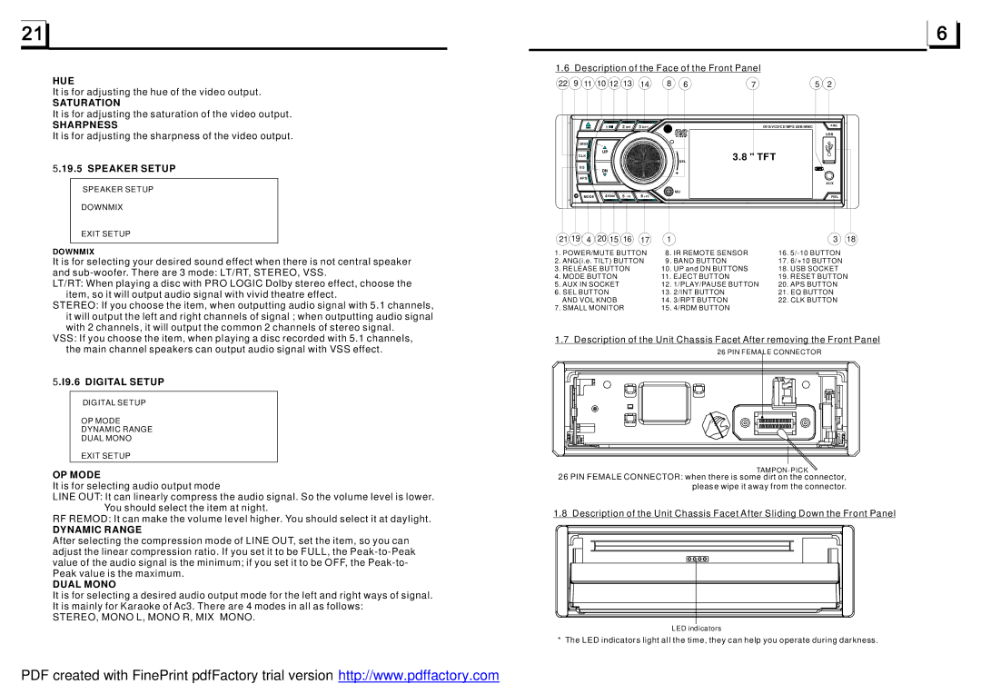 Radio Shack PLD35MU instruction manual Hue 