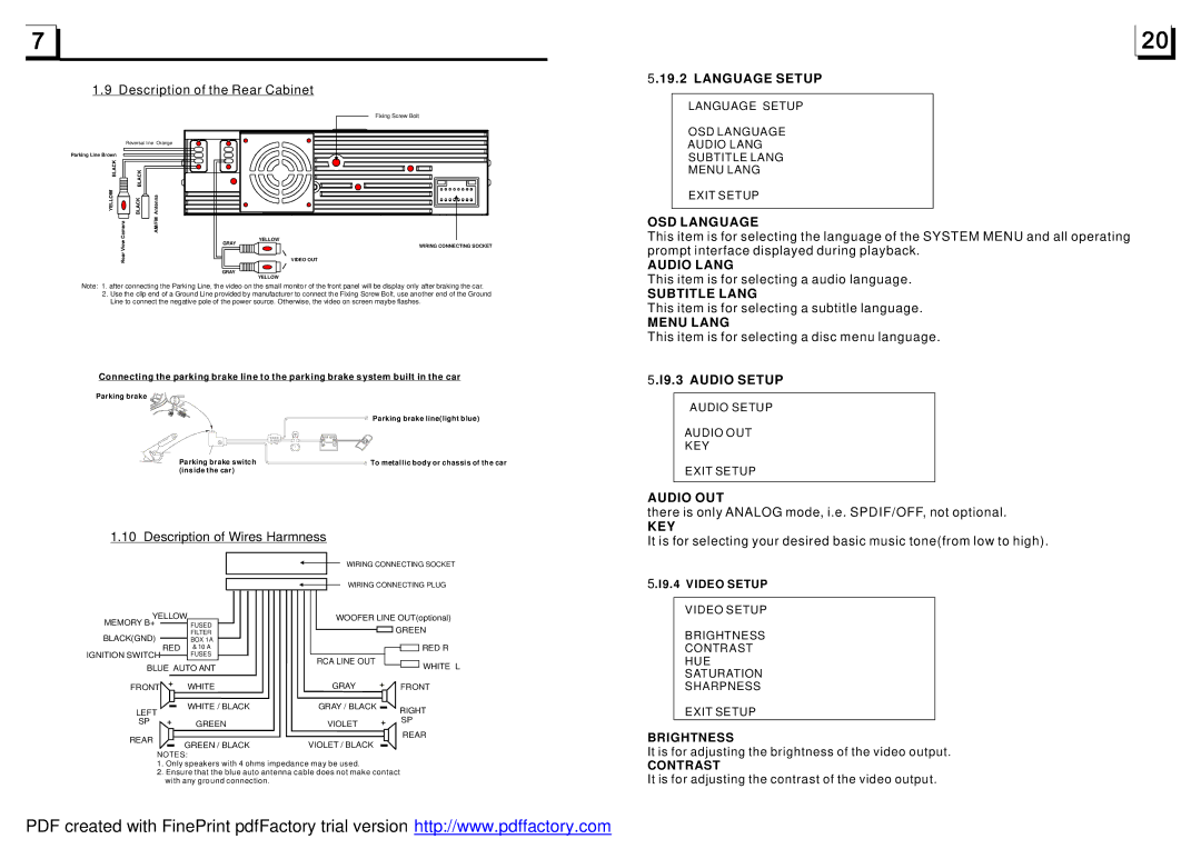 Radio Shack PLD35MU instruction manual L9.3 Audio Setup 