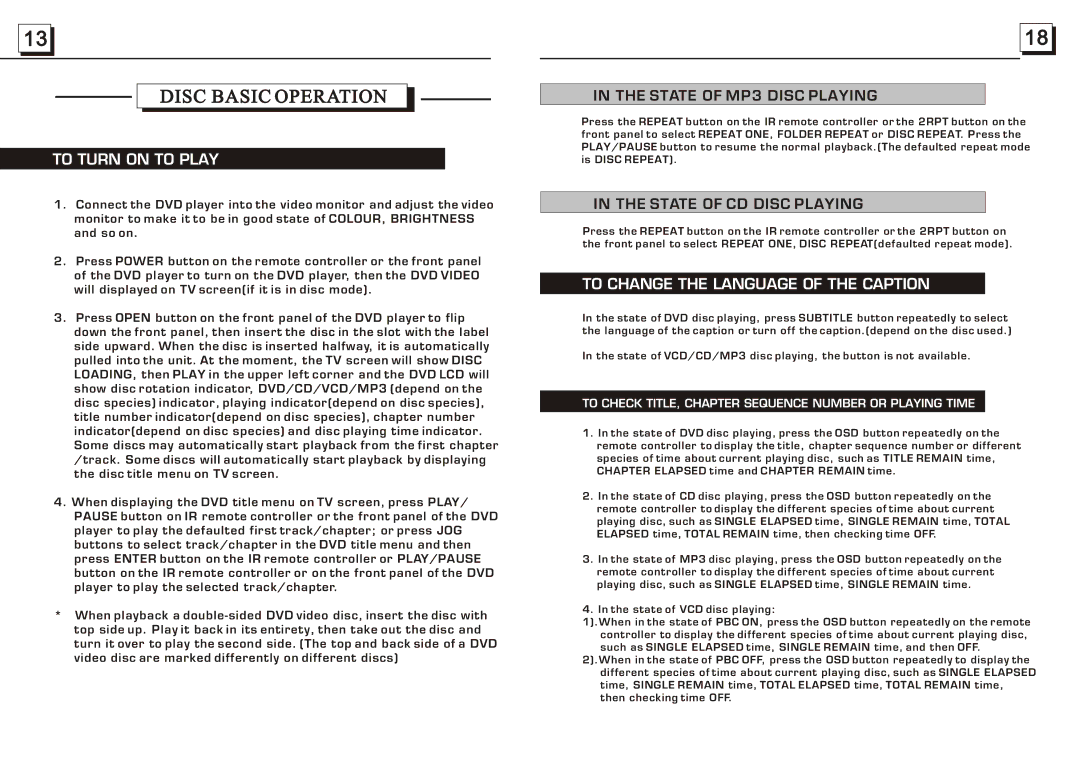 Radio Shack PLDVD188 specifications To Turn on to Play, To Change the Language of the Caption 