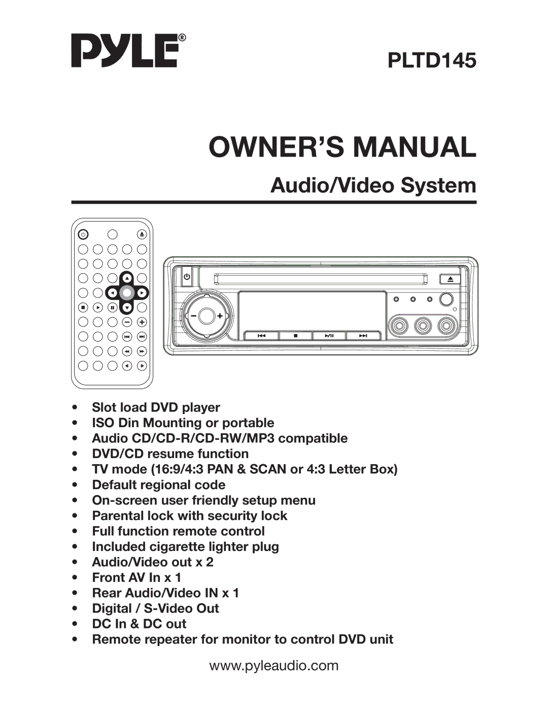 Radio Shack PLTD145 owner manual Audio/Video System 