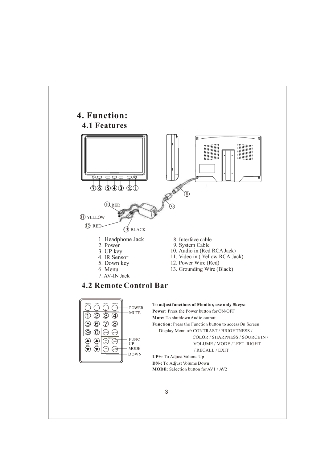 Radio Shack PLVSHR77 manual Function, Features 