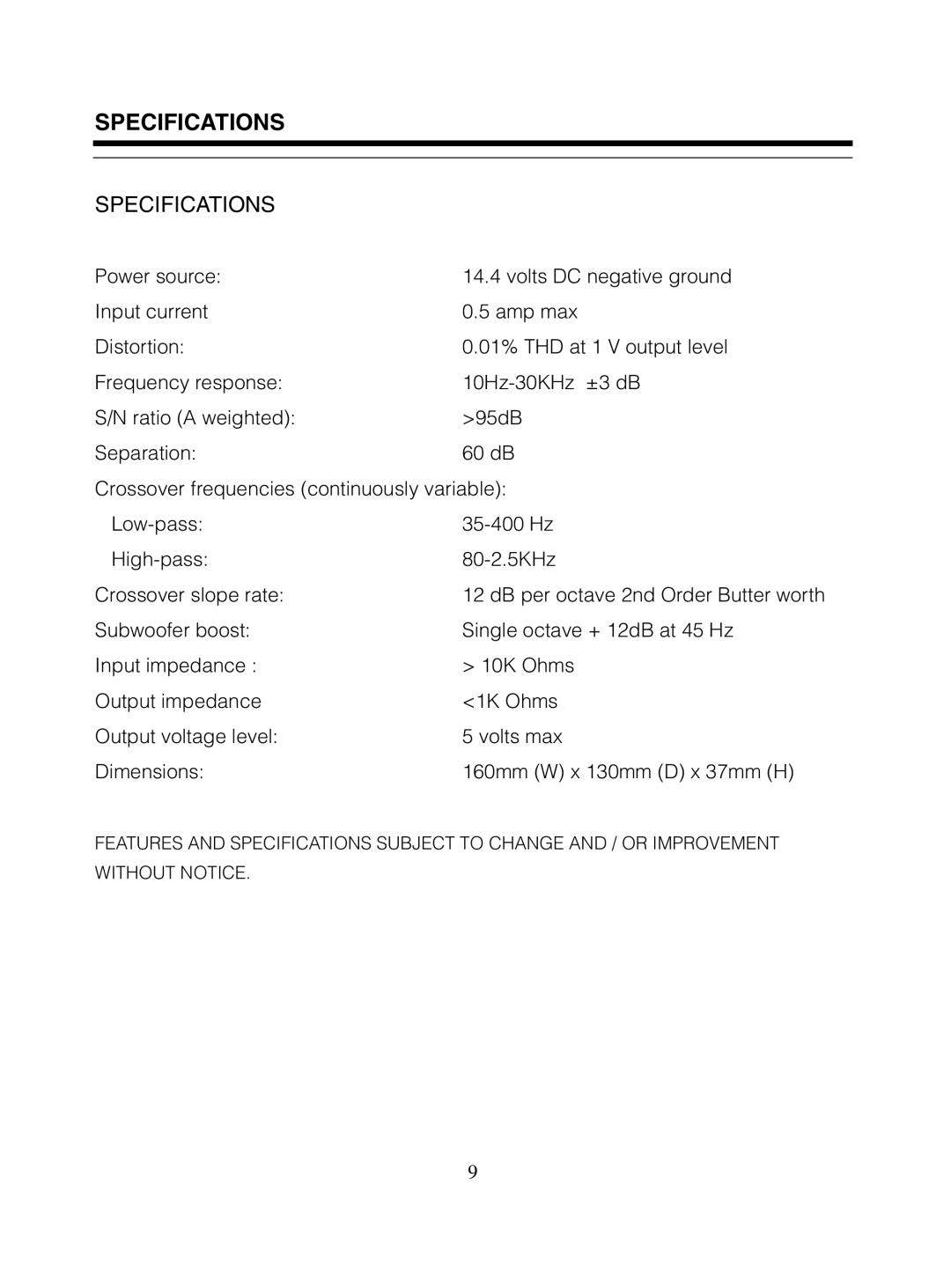 Radio Shack PLXR5 manual Specifications 