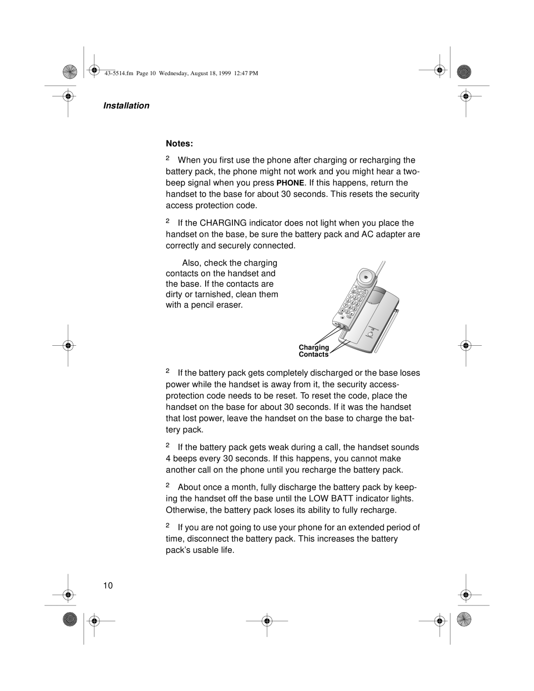 Radio Shack pmn owner manual Charging Contacts 