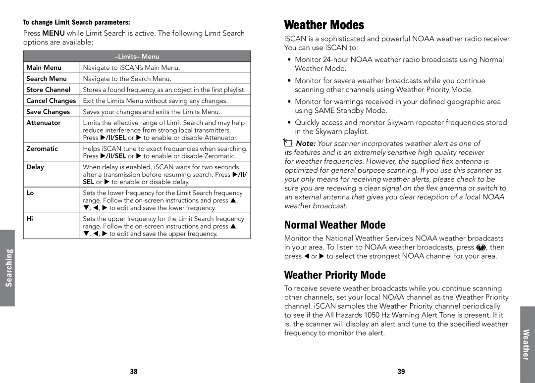 Radio Shack PRO-107, 20-107 manual Weather Modes, Normal Weather Mode, Weather Priority Mode, Frequency to monitor the alert 