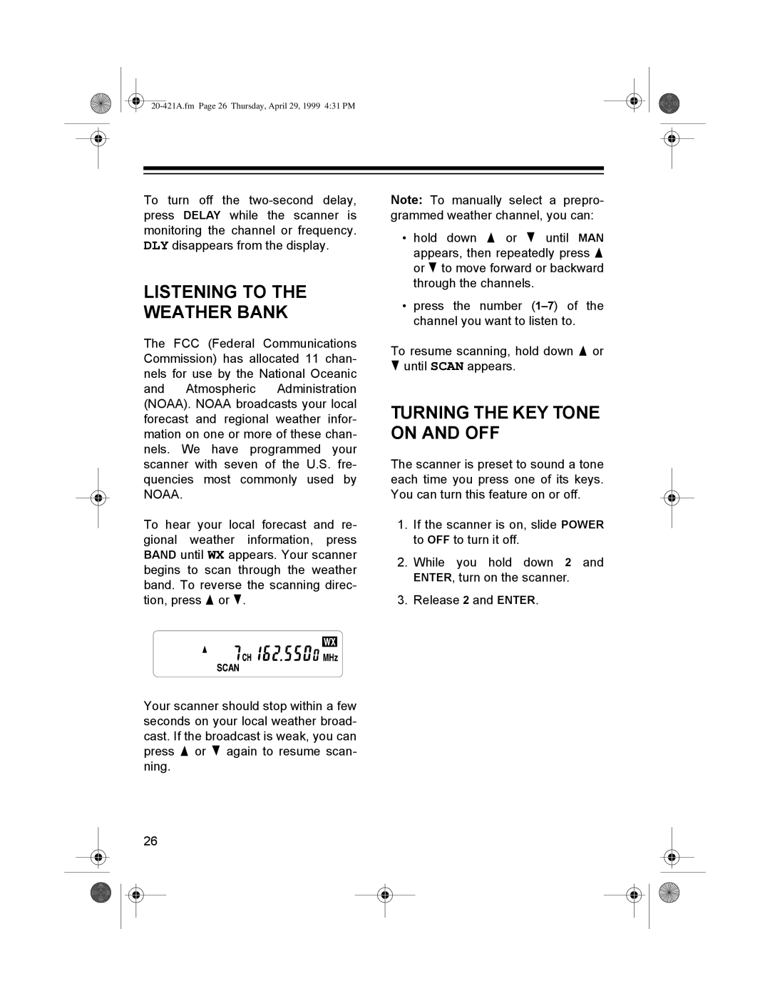 Radio Shack PRO-2015 manual 7851,1*ý7+ý.ý721ý 21ý$1ý2ý, Êï 5HOHDVHýëýDQGý175ï, 671,1*ý72ý7+ý $7+5ý%$1.ý 