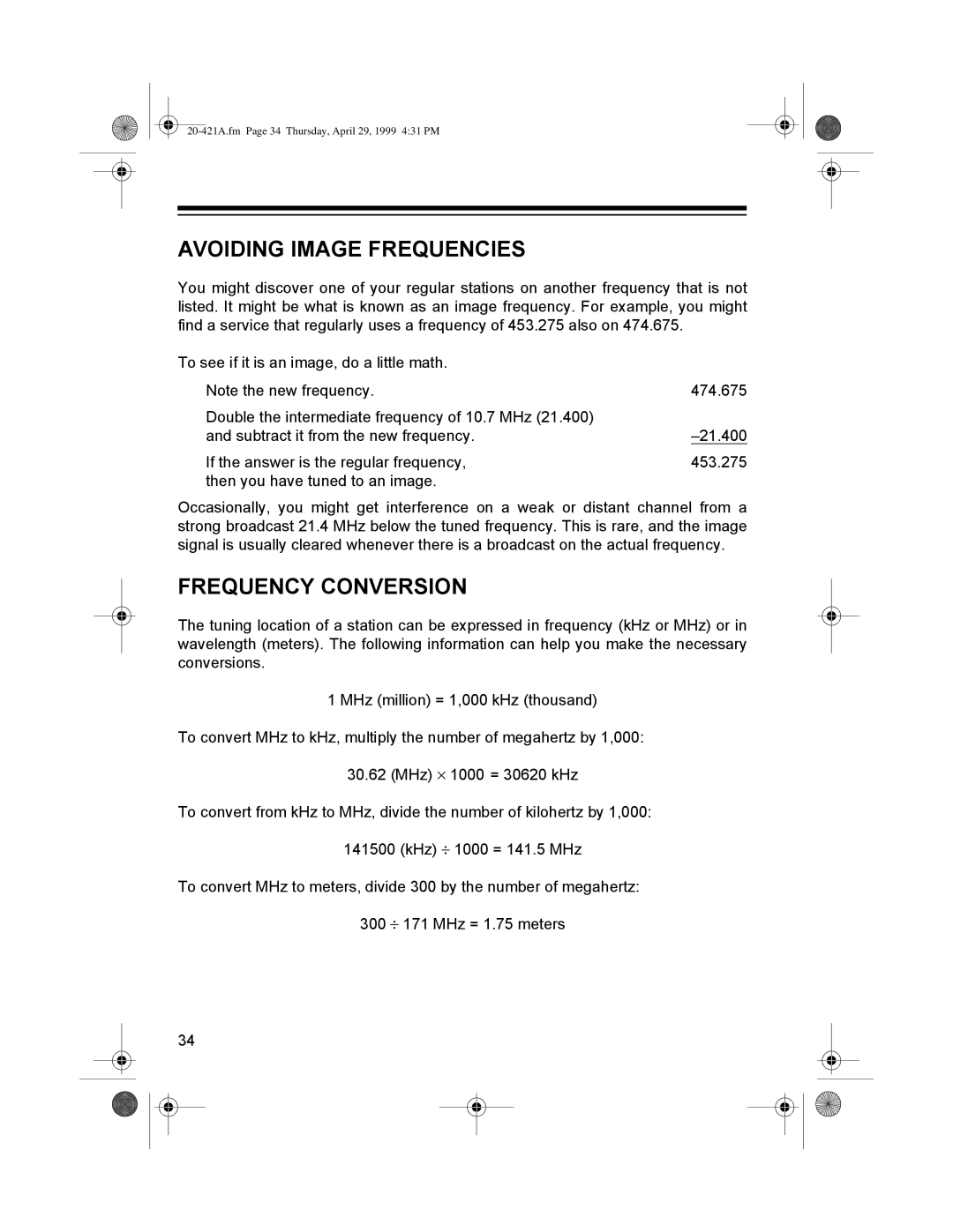 Radio Shack PRO-2015 manual $92,,1*ý,0$*ý5481&,6ý, 5481&ý&21956,21ý, RXEOHýWKHýLQWHUPHGLDWHýIUHTXHQF\ýRIýìíïæý0+ýõëìïéííô 