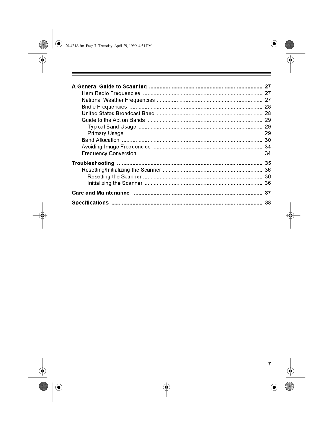 Radio Shack PRO-2015 manual 20-421A.fm Page 7 Thursday, April 29, 1999 431 PM 