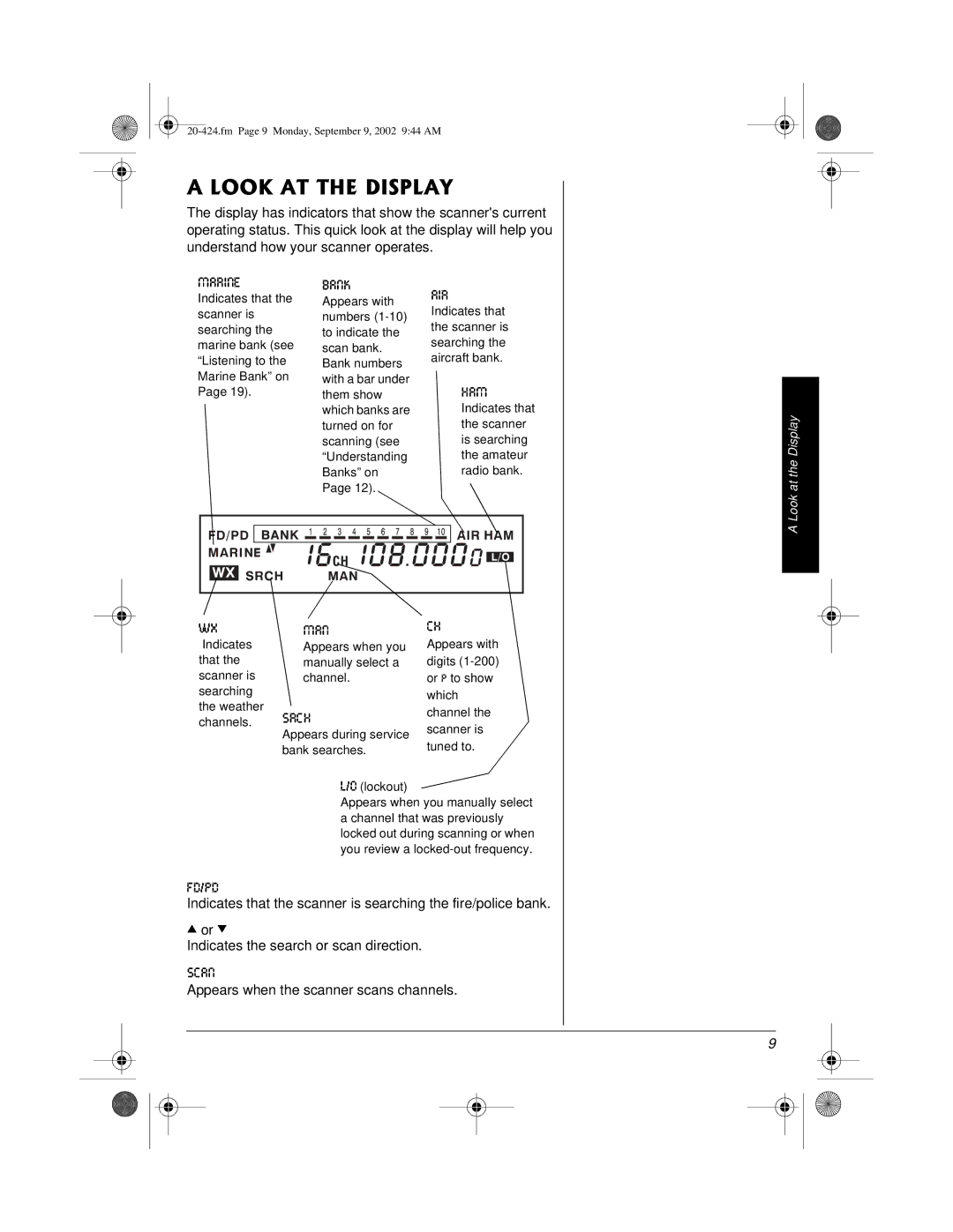 Radio Shack PRO-2018 manual #.11-#66*&+52.#, Appears when the scanner scans channels 