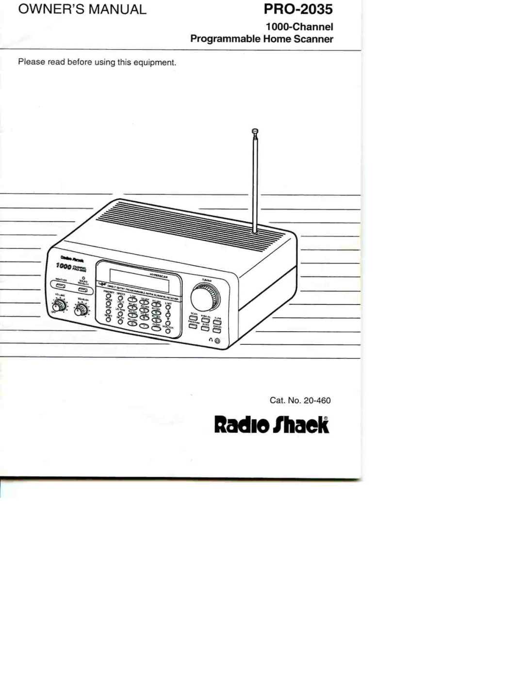 Radio Shack Pro-2035 manual 