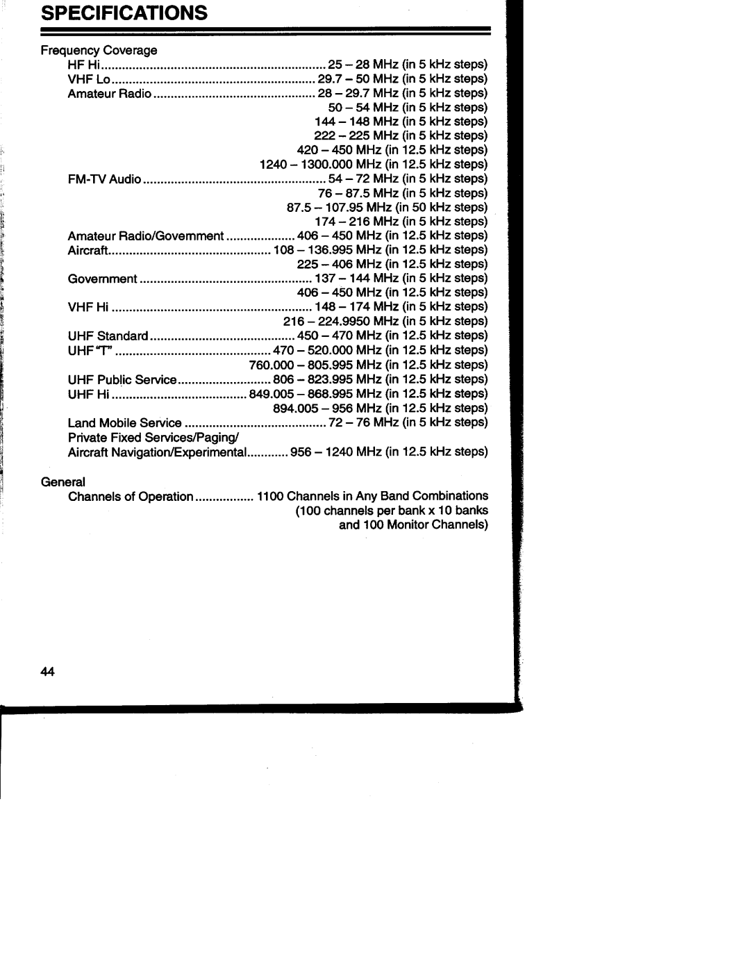 Radio Shack Pro-2035 manual 