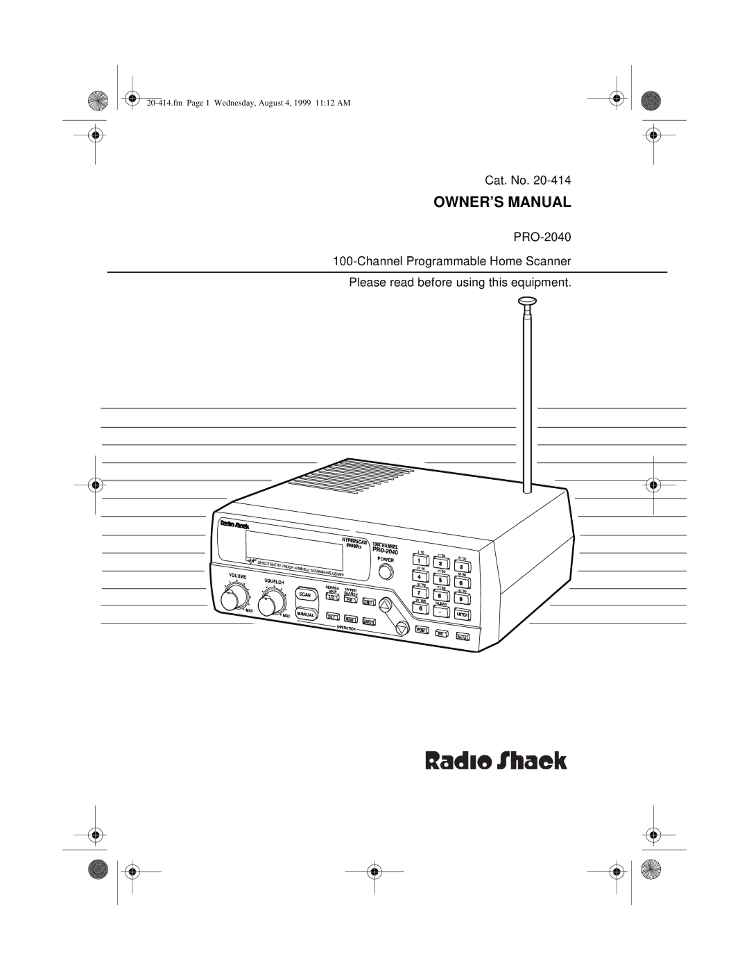 Radio Shack PRO-2040 owner manual Fm Page 1 Wednesday, August 4, 1999 1112 AM 