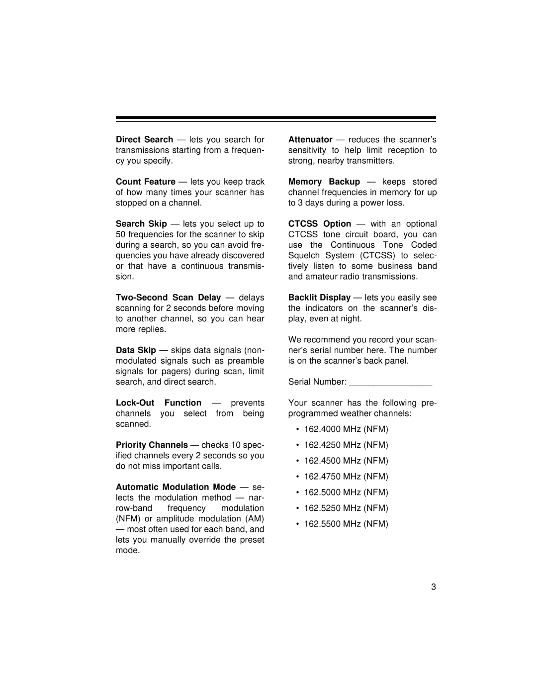 Radio Shack PRO-2045 owner manual 