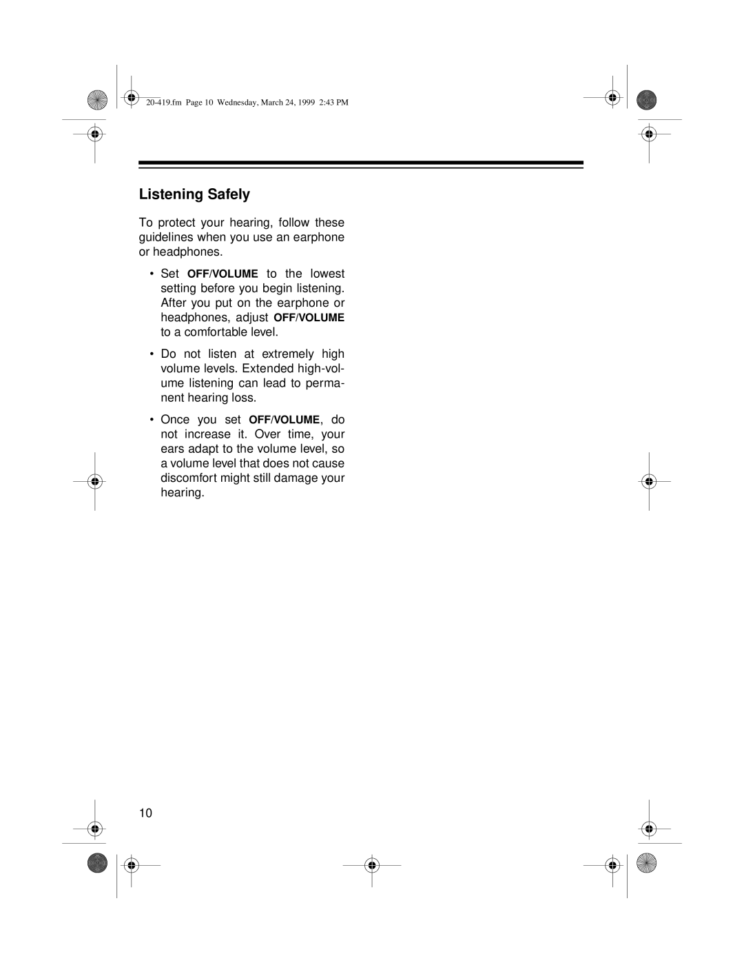 Radio Shack PRO-2049 owner manual Listening Safely 