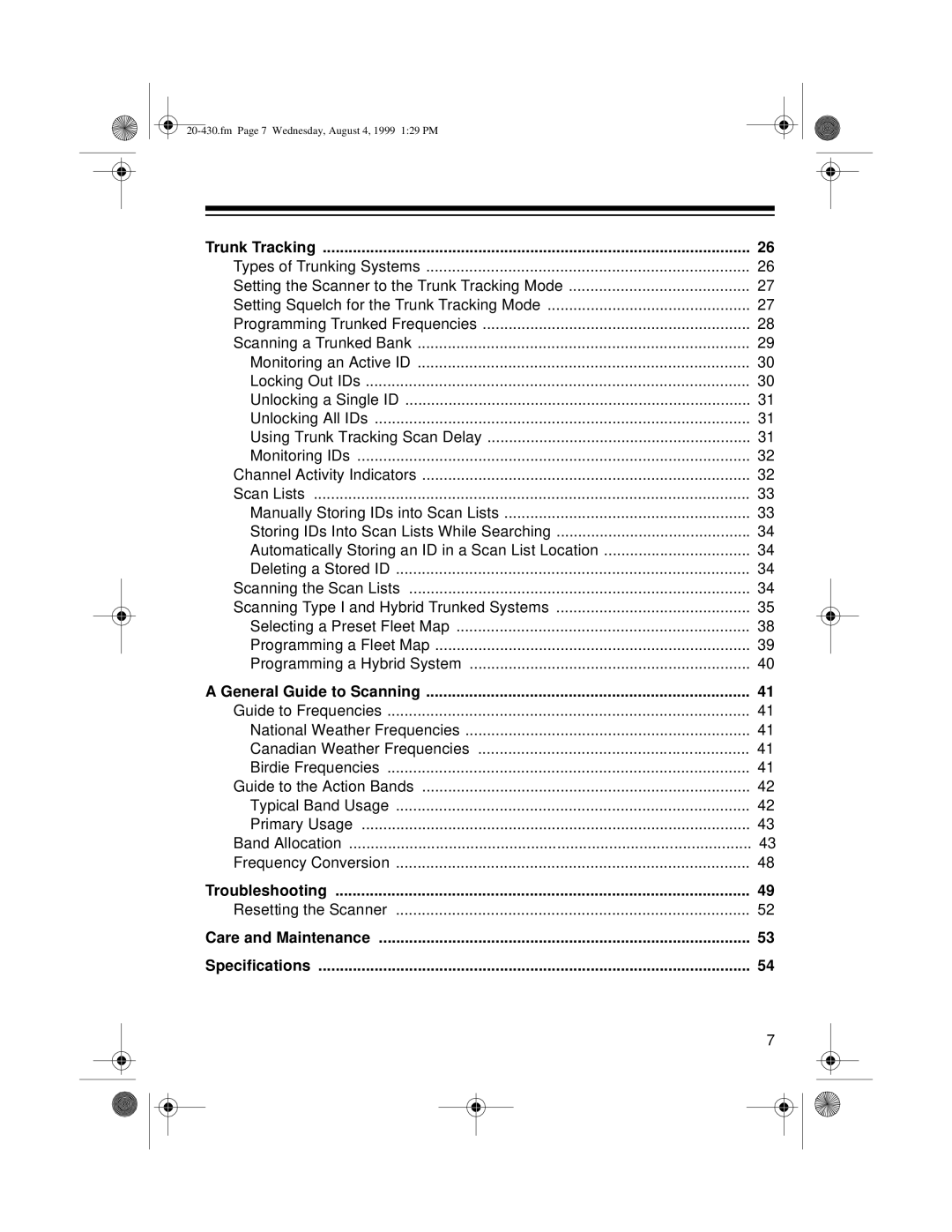 Radio Shack PRO-2050 owner manual Resetting the Scanner 