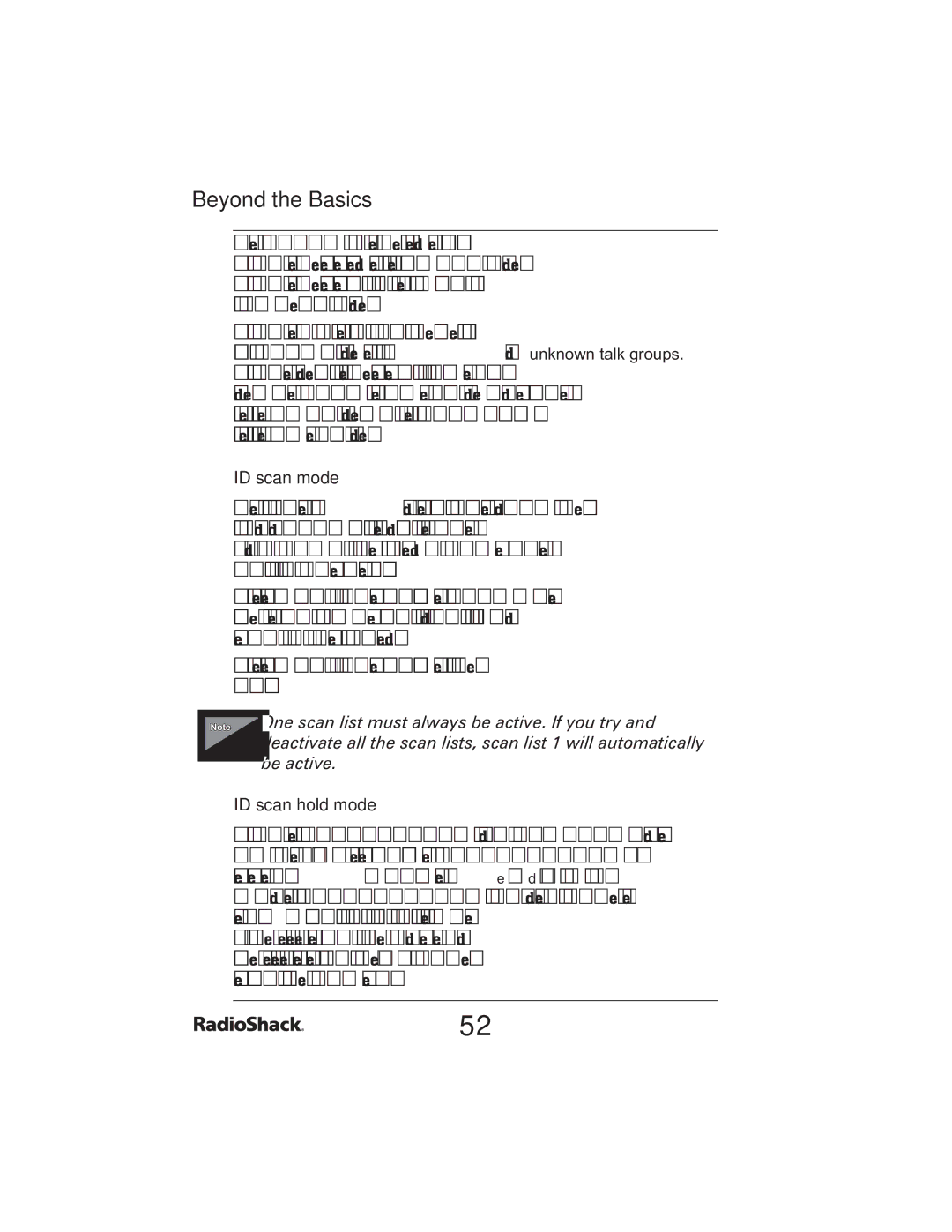 Radio Shack PRO-2051 manual ID scan mode, ID scan hold mode 