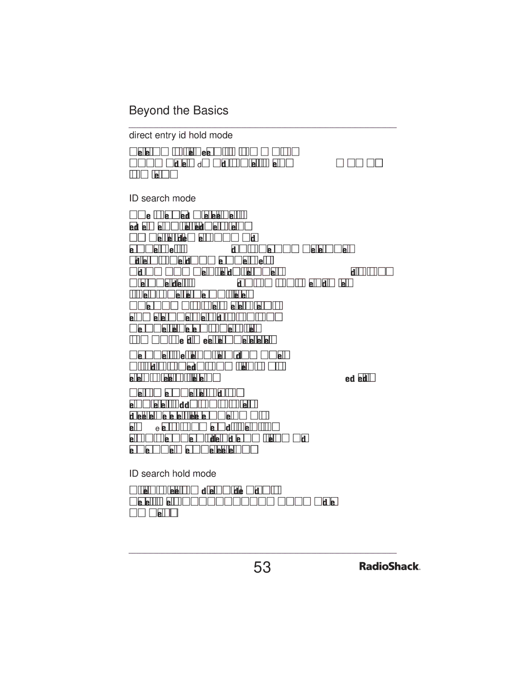 Radio Shack PRO-2051 manual Direct entry id hold mode, ID search mode, ID search hold mode 