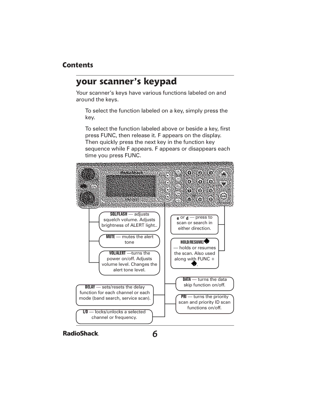 Radio Shack PRO-2051 manual Your scanner’s keypad, Hold/Resume 