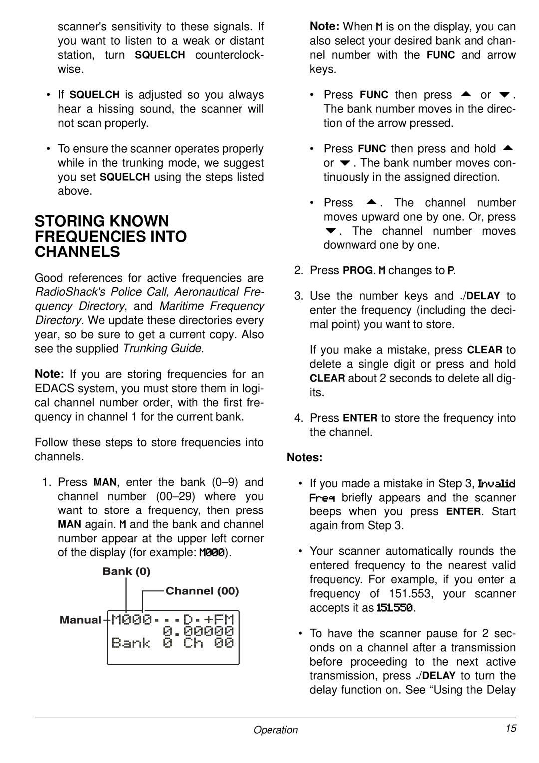 Radio Shack PRO-2053 owner manual Storing Known Frequencies Into Channels 