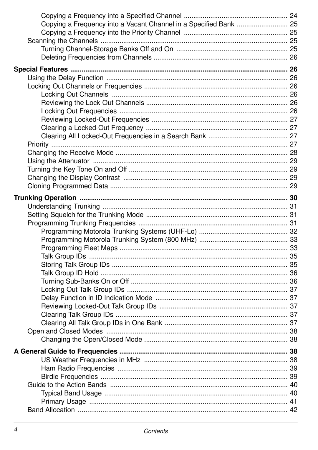 Radio Shack PRO-2053 owner manual Special Features, Trunking Operation, General Guide to Frequencies 