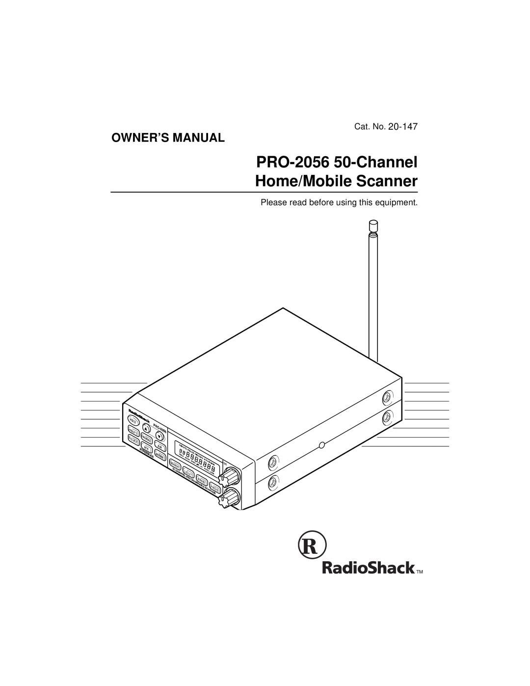 Radio Shack owner manual PRO-2056 50-Channel Home/Mobile Scanner 
