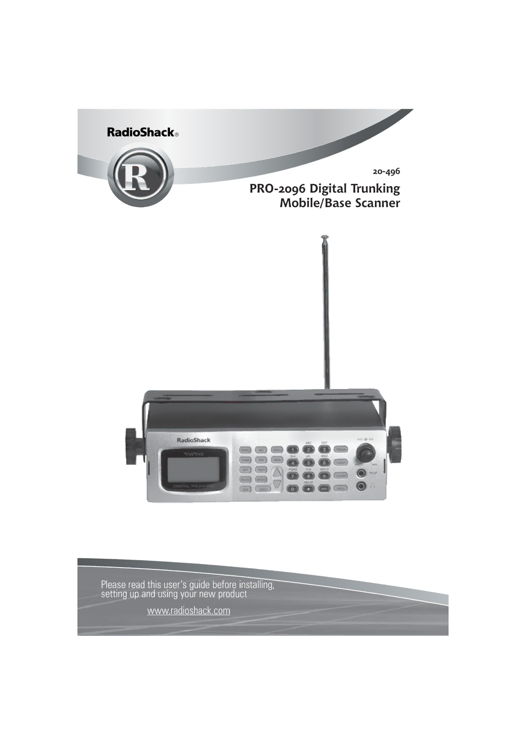 Radio Shack manual PRO-2096 Digital Trunking Mobile/Base Scanner 