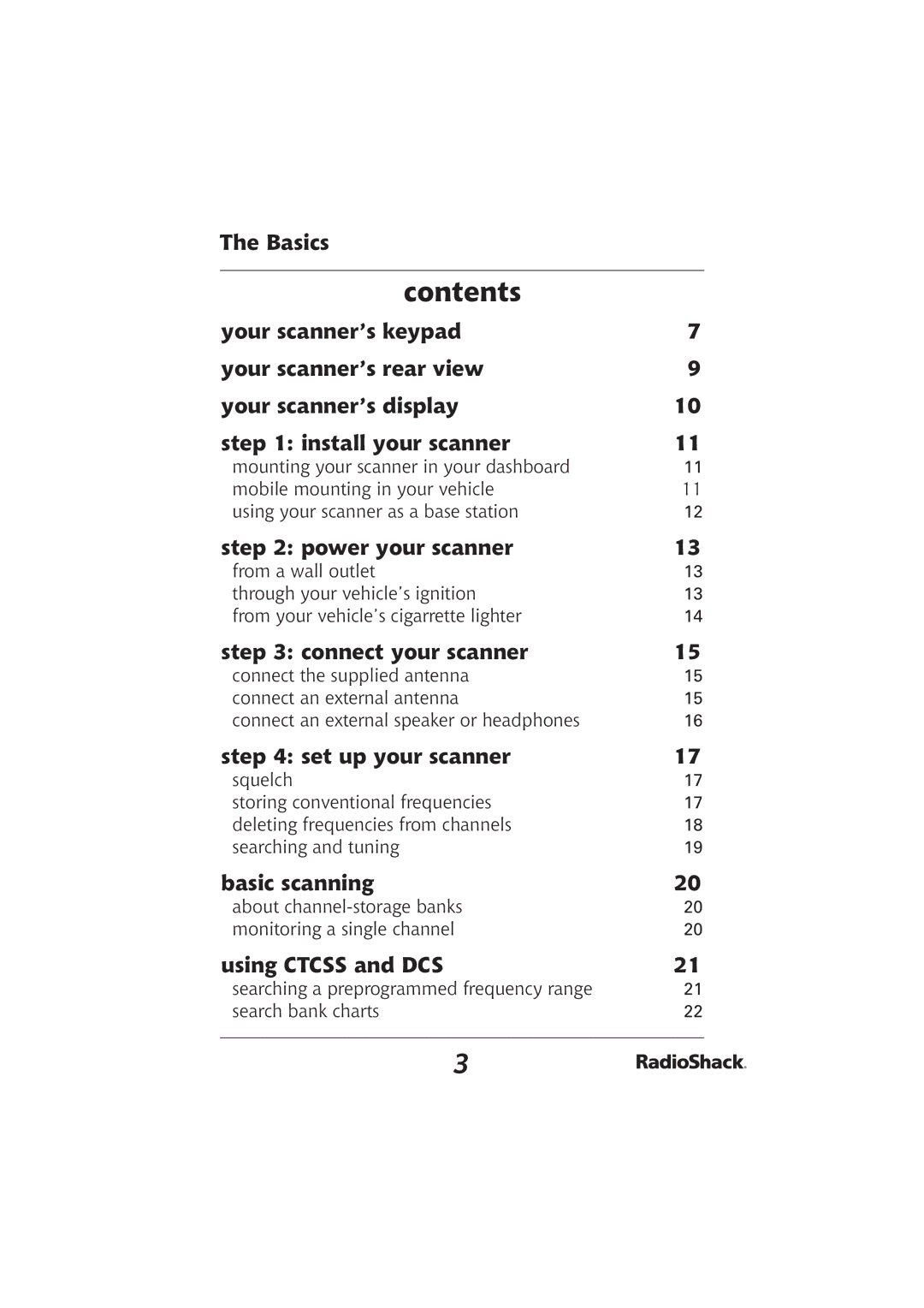 Radio Shack PRO-2096 manual Contents 