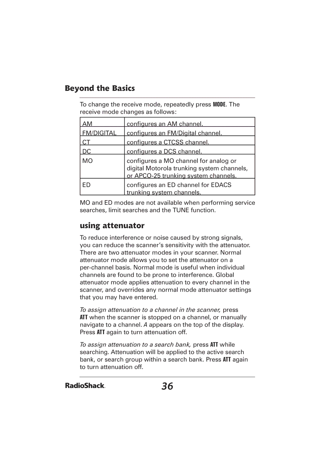 Radio Shack PRO-2096 manual Using attenuator, Fm/Digital 