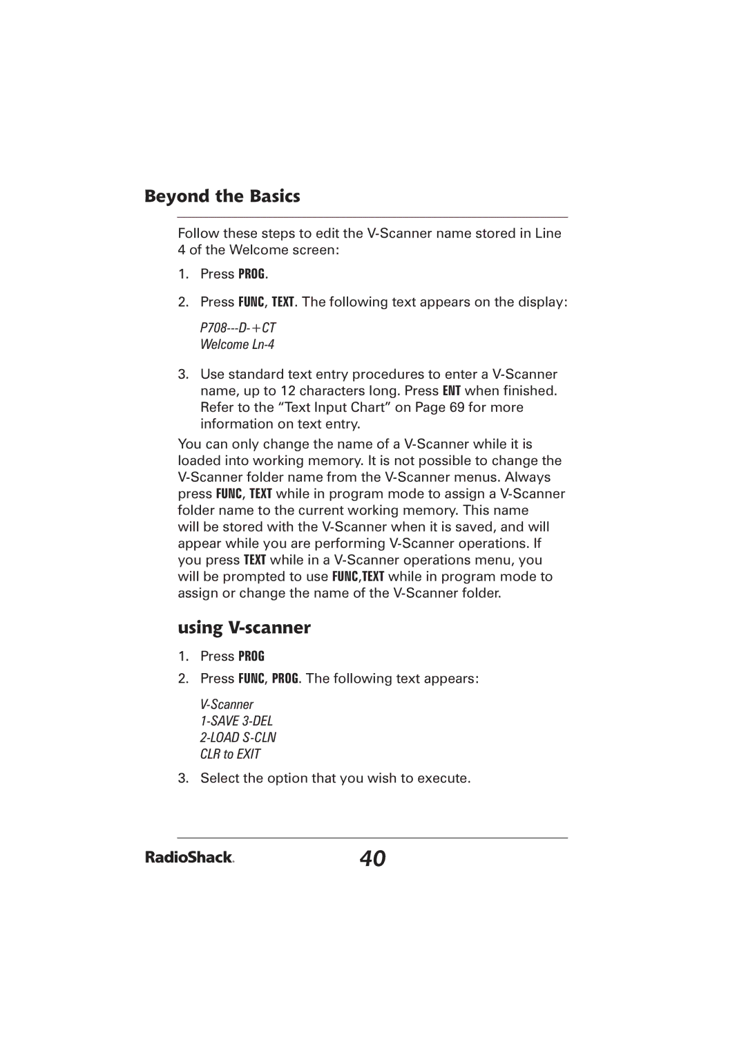 Radio Shack PRO-2096 manual Using V-scanner 