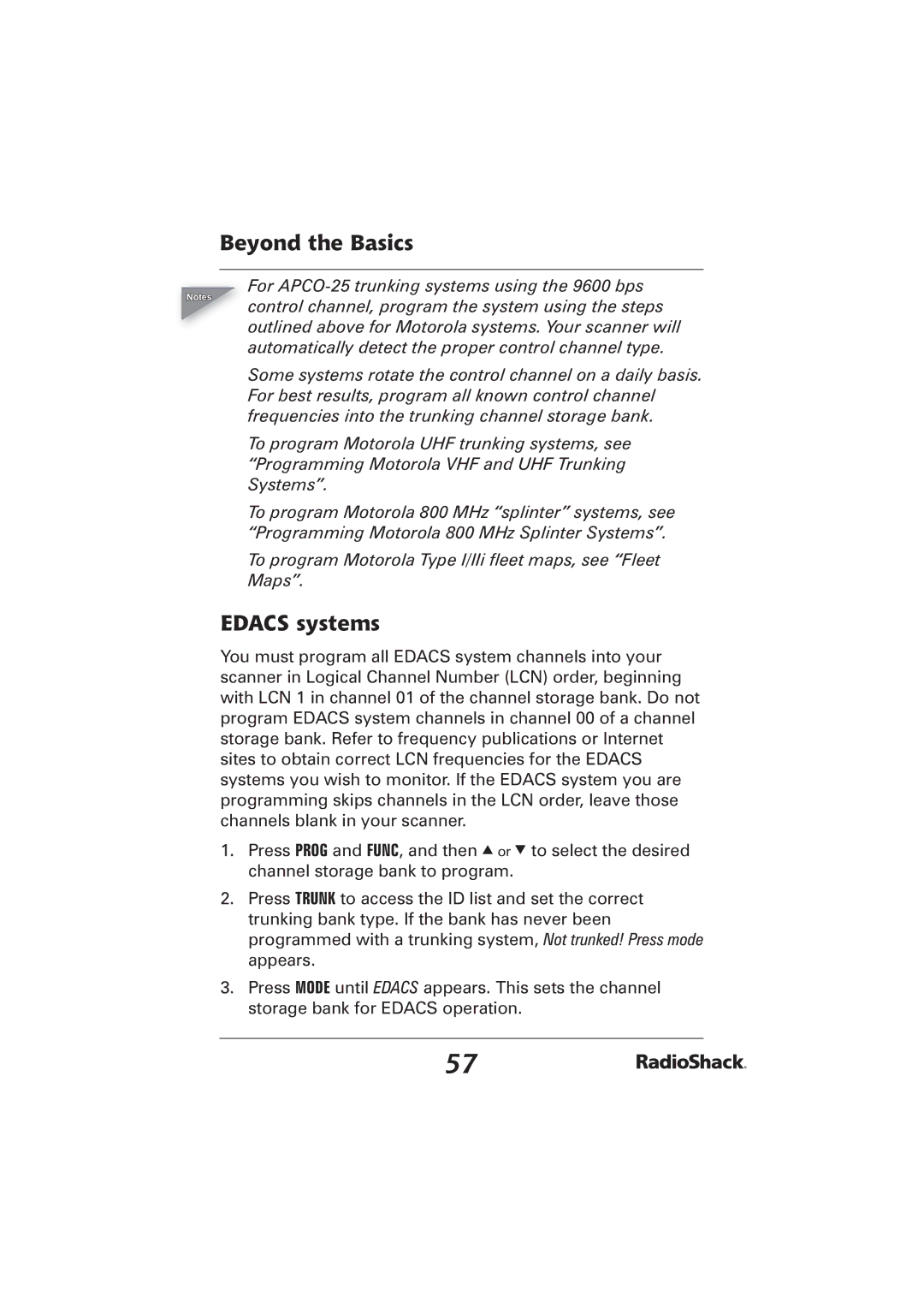 Radio Shack PRO-2096 manual Edacs systems 