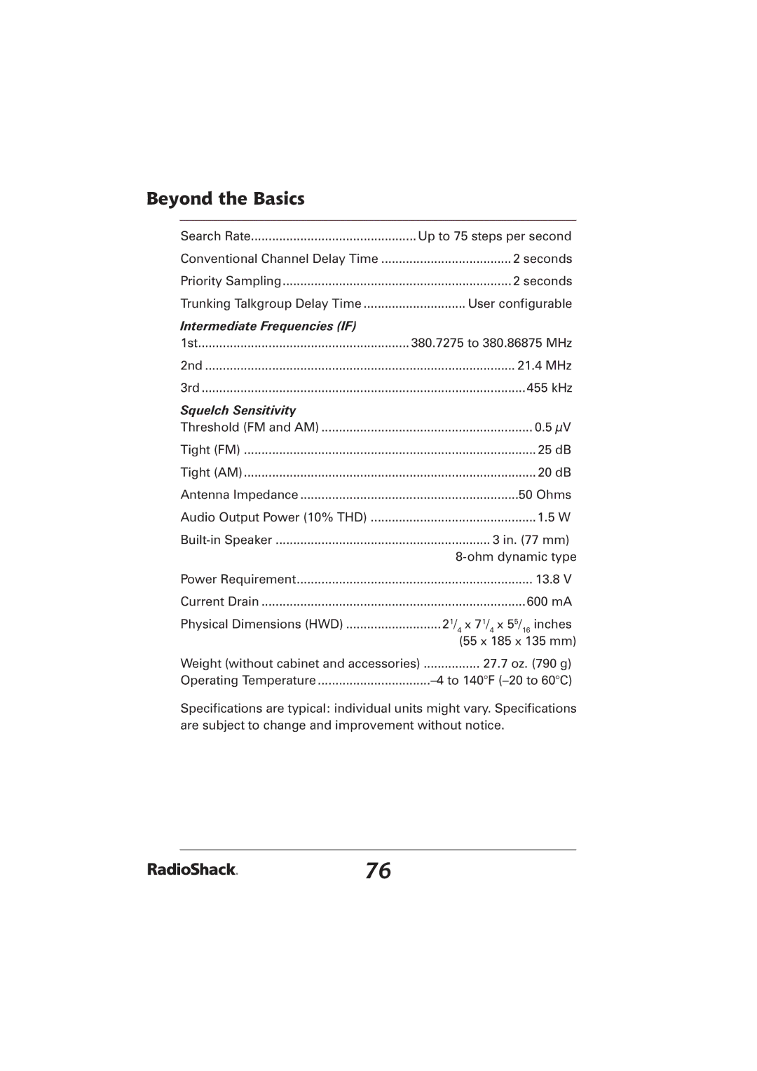 Radio Shack PRO-2096 manual Intermediate Frequencies if 