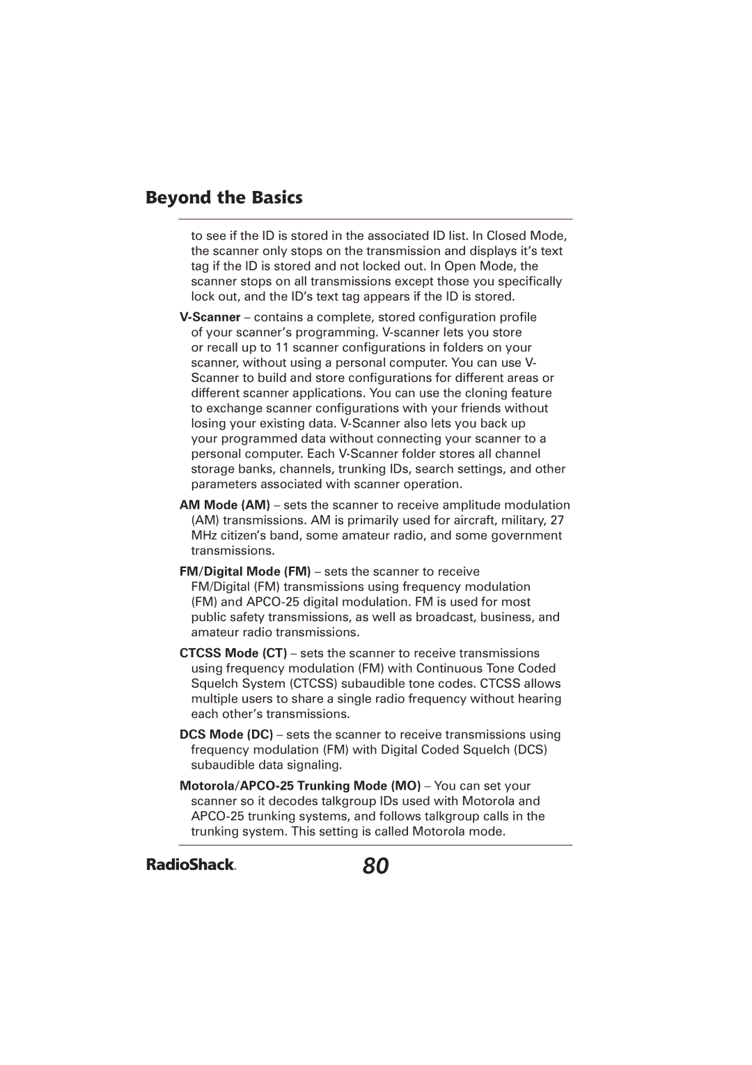 Radio Shack PRO-2096 manual Beyond the Basics 