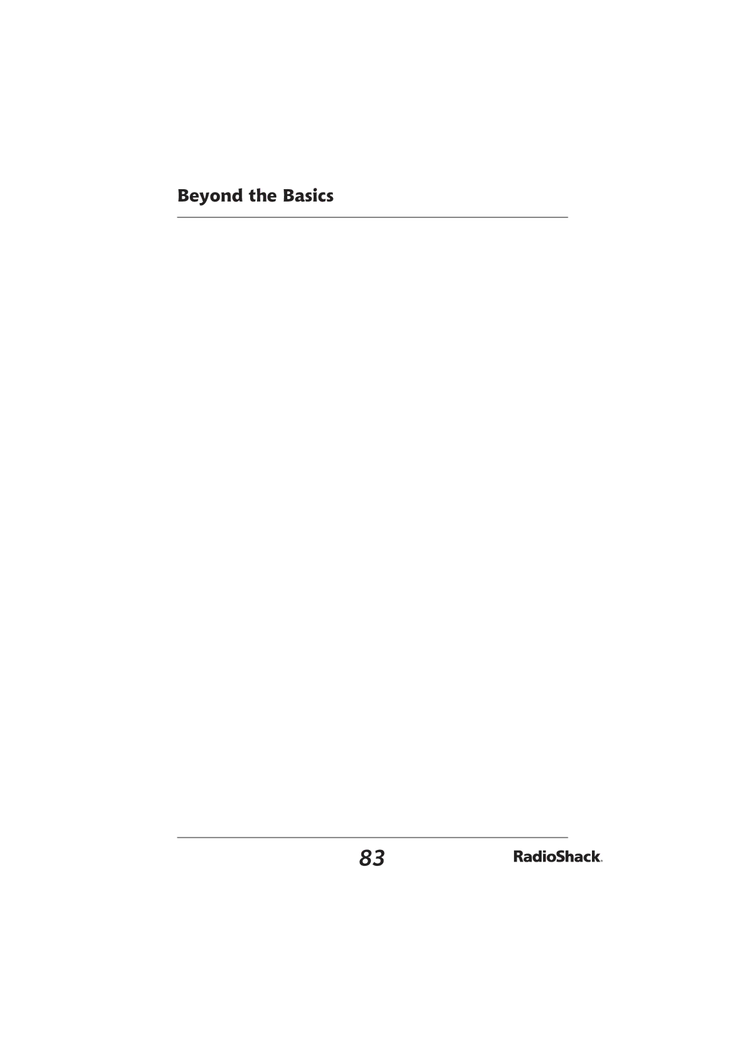 Radio Shack PRO-2096 manual Beyond the Basics 